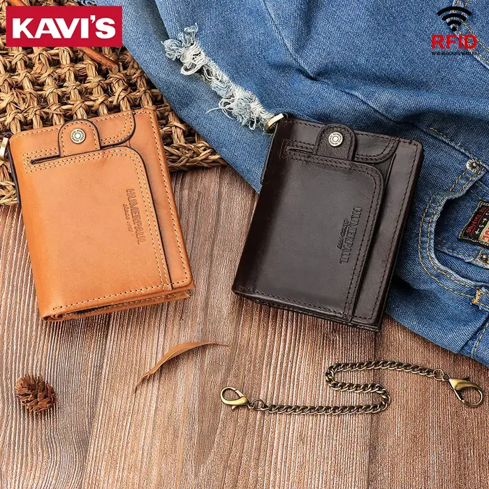 Portefeuille en cuir véritable pour hommes