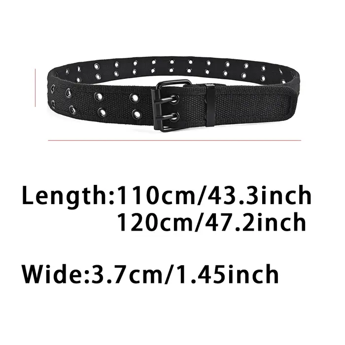 Ceinture pour hommes Double rangée boucle d'aiguille en métal