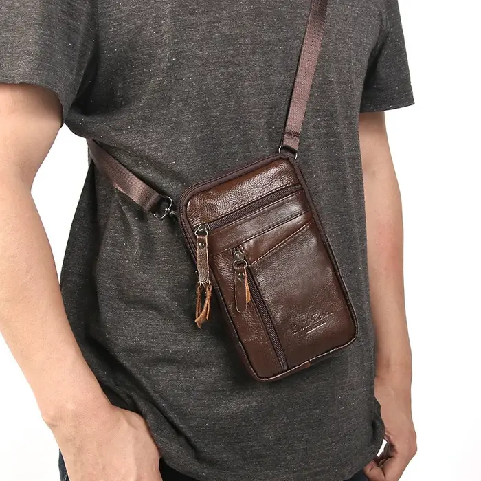 Sac banane en cuir pour homme