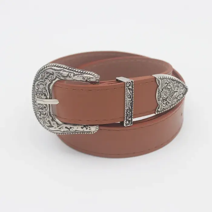 Ceinture occidentale Vintage réglable pour femmes, Style Cowgirl, ceinture à boucle gravée pour pantalons en jean, robes
