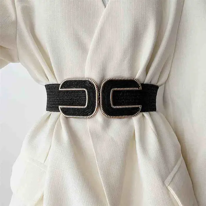 Petite ceinture élastique Design sense pour femmes, assortie rétro pour la taille de costume, réduct