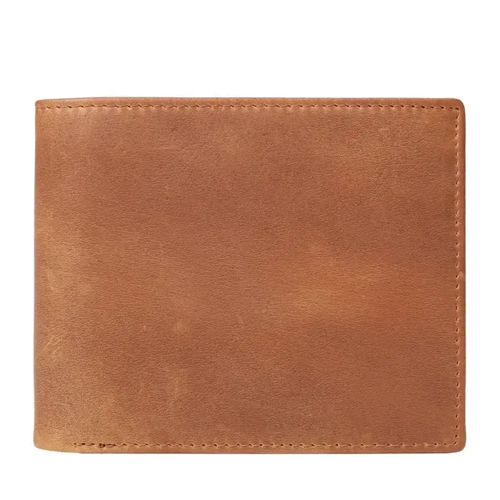 B199/15482-5 Portefeuille en cuir Crazy Horse jaune marron pour hommes