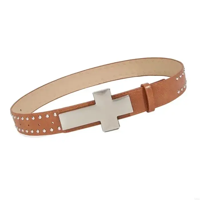 Ceinture cloutée Crucifix élégante pour hommes femmes