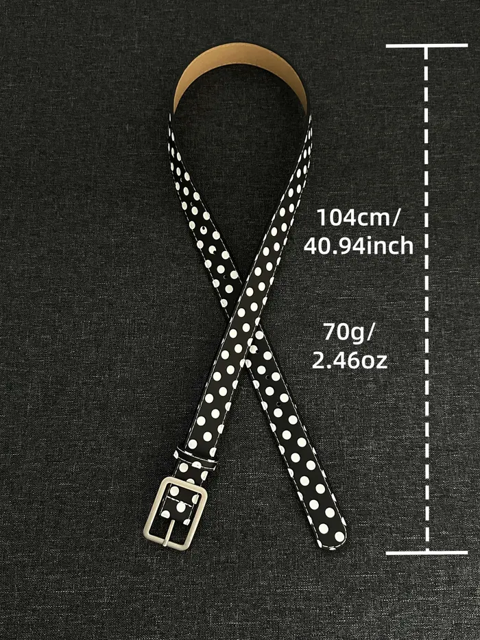 Ceinture noire à pois blancs