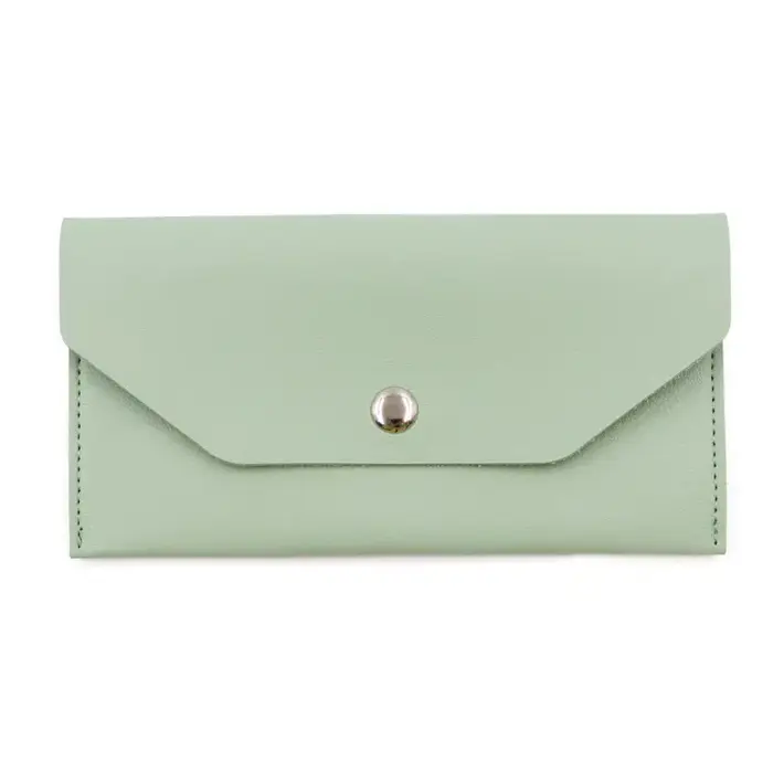Portefeuille long en cuir PU de couleur unie pour femmes, style coréen minimaliste, pochette multi-cartes, petite bourse à monnaie portable, sac à main quotidien