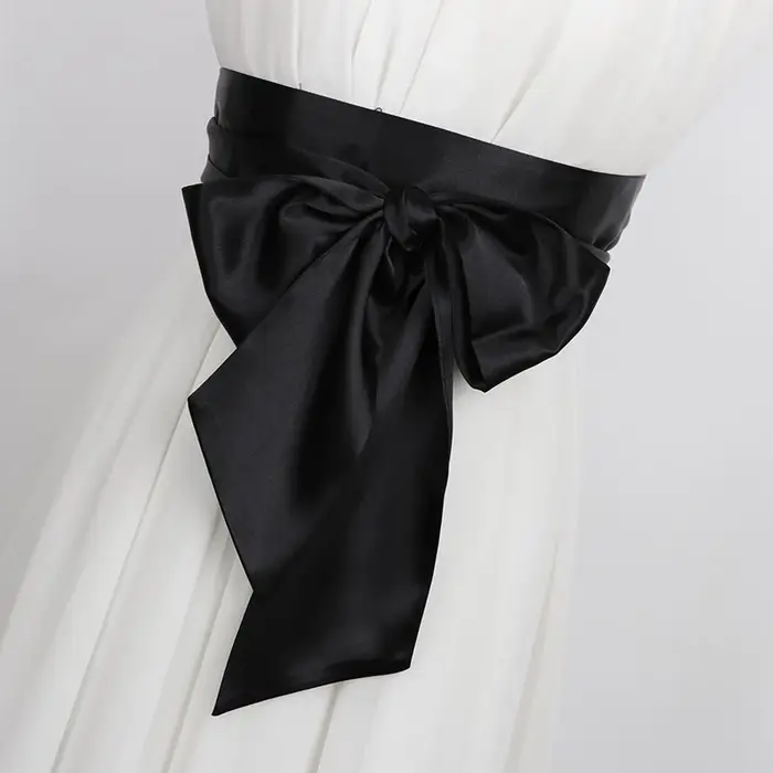 Ceinture large en ruban de Satin pour femmes