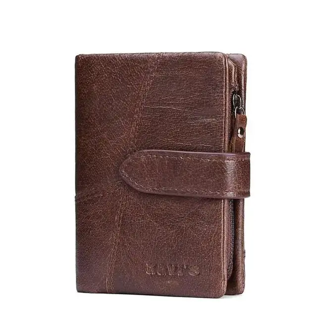KAVIS-Portefeuille en cuir véritable pour femme, porte-monnaie unisexe, pochette longue pour femme, sacs pour téléphone portable, porte-cartes, mode