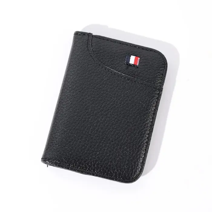 Portefeuille en cuir PU pour hommes, mini porte-cartes de crédit, porte-monnaie, mince, petit, court, portable, super fin, souple