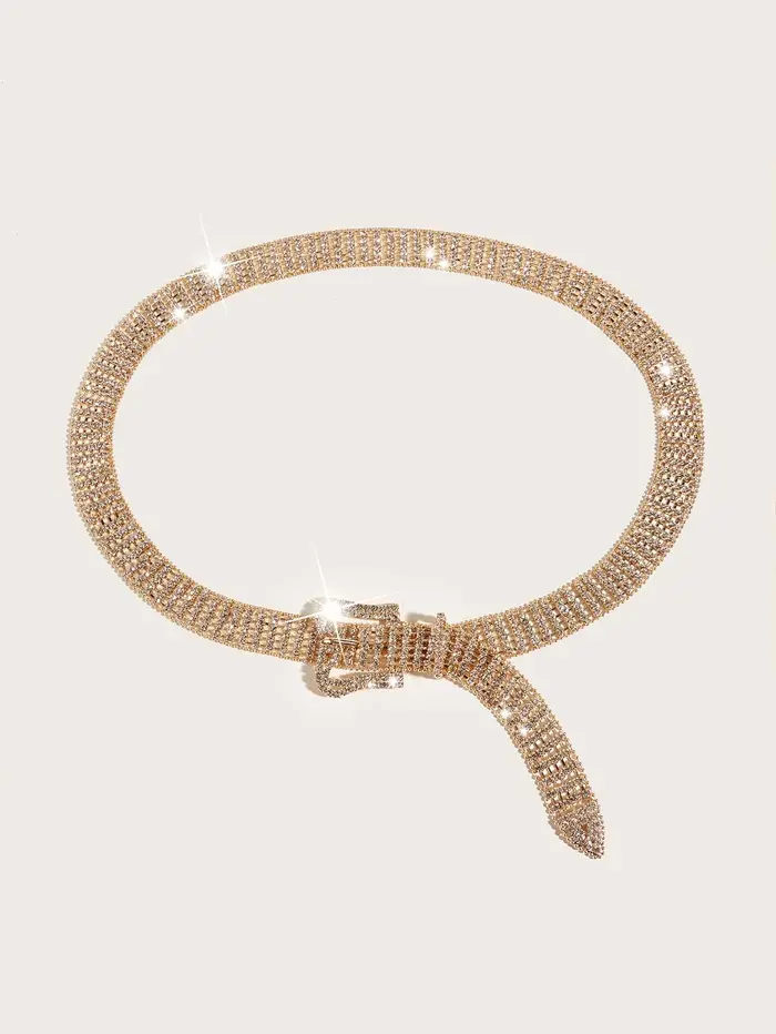 HERSHINE Ceinture tendance femme 1 pièce avec boucle papillon et strass