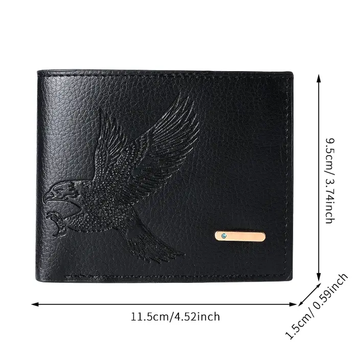 Portefeuille court en cuir souple pour hommes