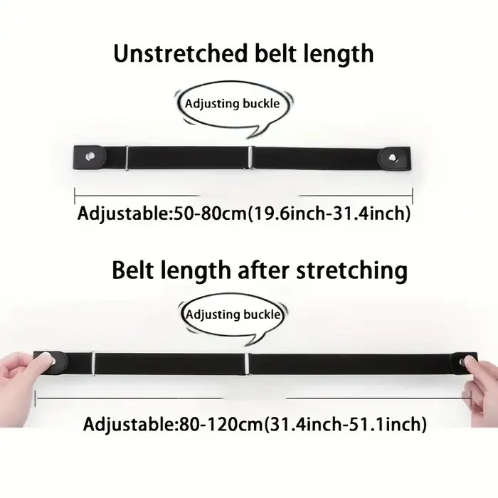Ceinture élastique extensible réglable, Invisible, sans boucle, pour femmes et hommes, pantalons en 