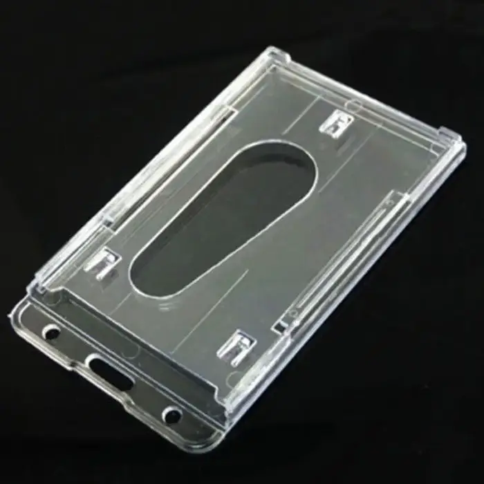 Porte-cartes vertical en plastique rigide transparent