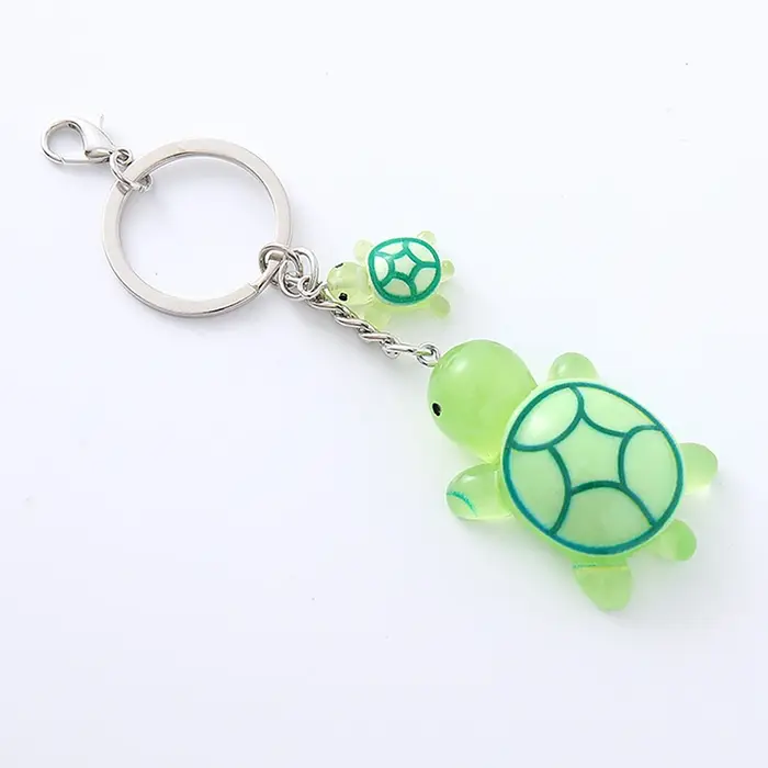 Porte-clés tortue lumineuse 3D, pendentif, animaux mignons, breloques, sac à dos exquis, accessoires