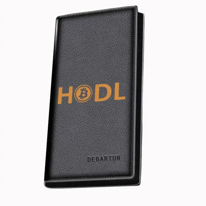 HODL Bitcoin Crypto Coin lettres d'or portefeuilles longs pour hommes affaires élégant impression co