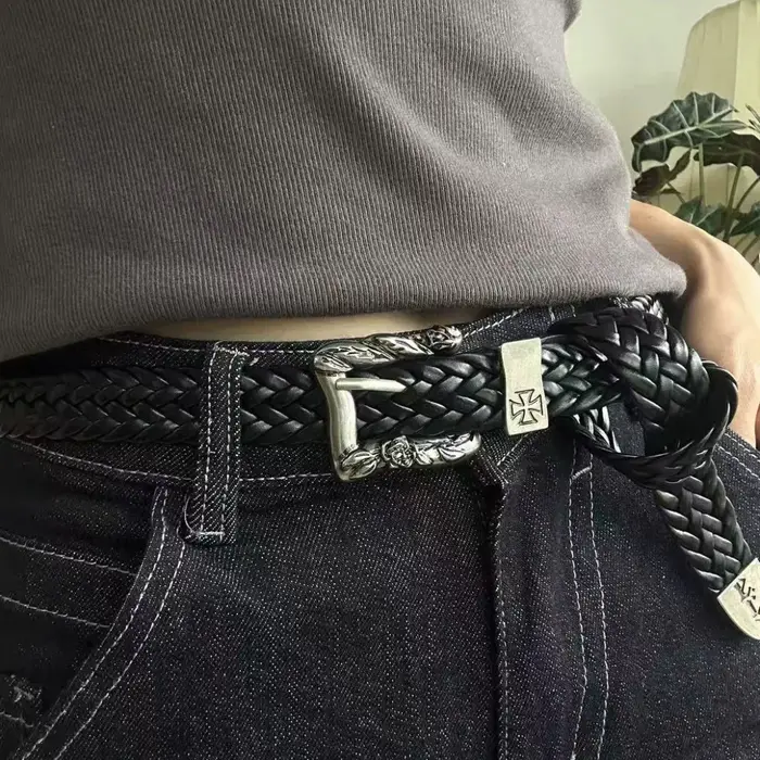 Ceinture tressée punk de haute qualité