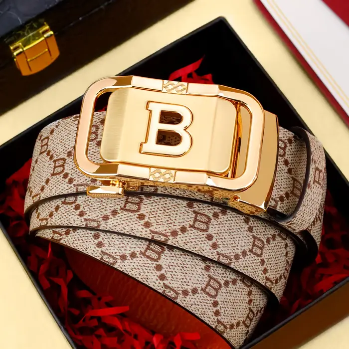 Ceinture en cuir pour homme avec boucle automatique