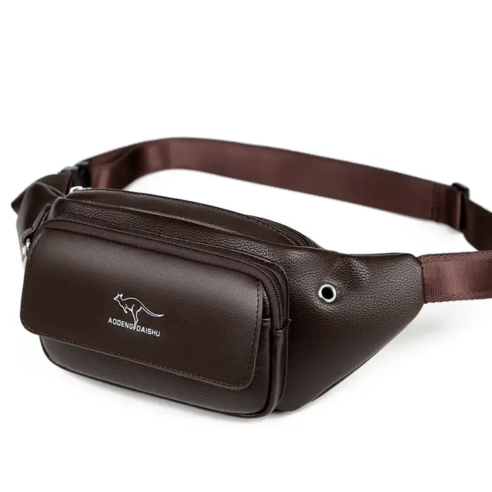 Sac banane en cuir pour hommes, sac de poitrine, sacs de ceinture décontractés, sacs à bandoulière,