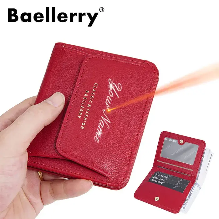 Baellerry nouveau court femmes portefeuilles nom personnalisé monnaie poche marque femme sacs à main grande capacité porte-cartes portefeuille pour les filles