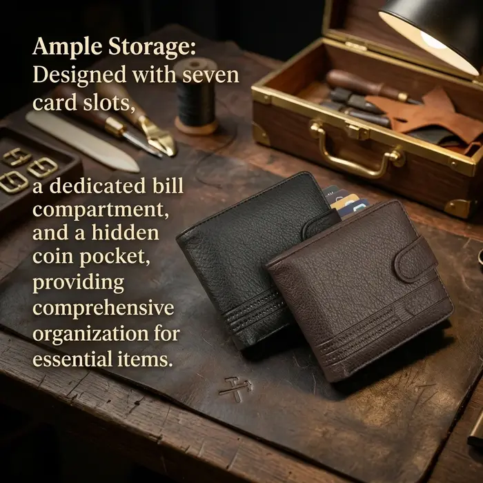 Portefeuille en cuir pour homme avec emplacements pour cartes de crédit/débit