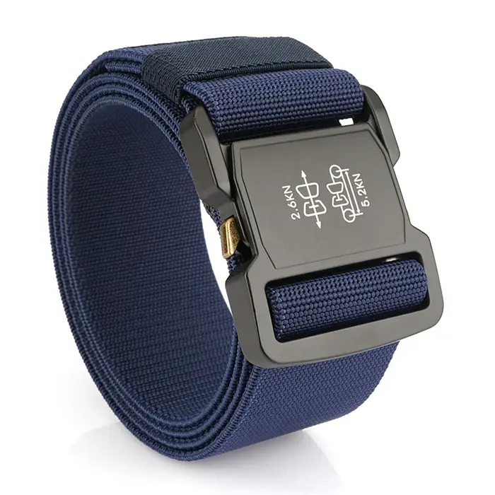 KOLBER 5cm Ceinture élastique hommes alliage d’aluminium boucle à dégagement rapide tactique en plein air