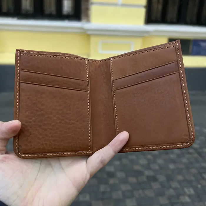 Hiram Beron-Portefeuille en cuir avec nom personnalisé gratuit pour homme, sac à main pour homme, porte-cartes de crédit, blocage RFID, cadeau pour les vacances, livraison directe