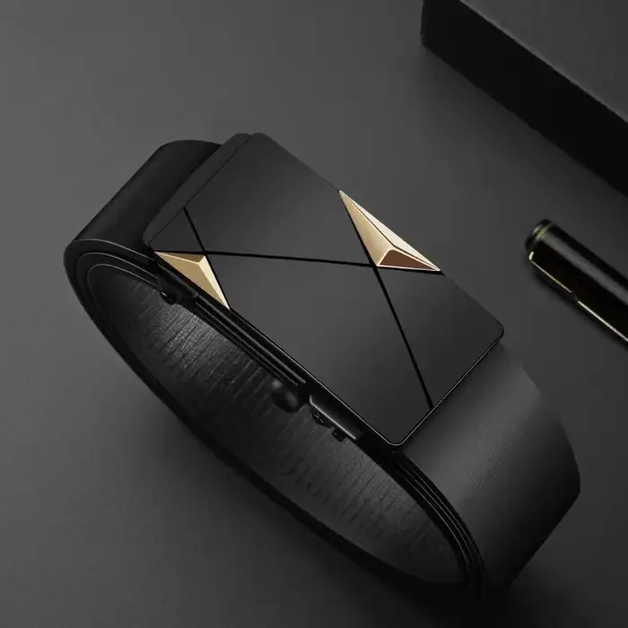 Ceinture de taille pour hommes, ceinture à boucle automatique premium, ceinture décontractée à la mo