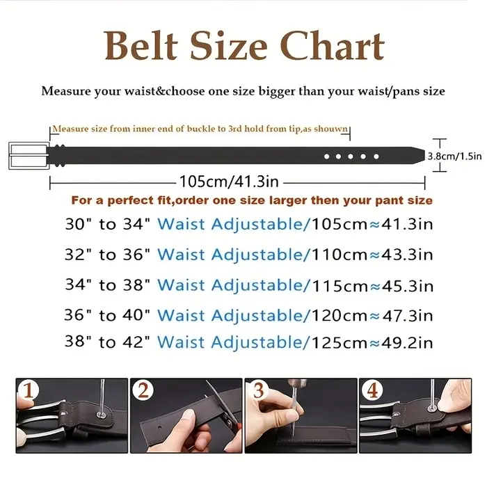 Ceinture en cuir véritable pour hommes et femmes