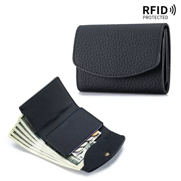 Nouveau portefeuille court en cuir véritable pour femmes, porte-monnaie Portable multifonctionnel de
