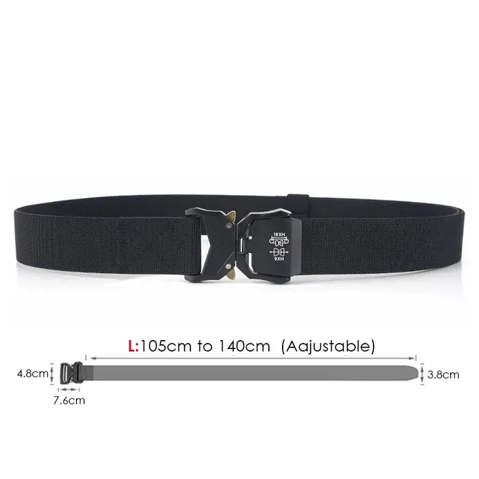 VATLTY 140cm ceinture élastique pour hommes en alliage d'aluminium boucle à dégagement rapide