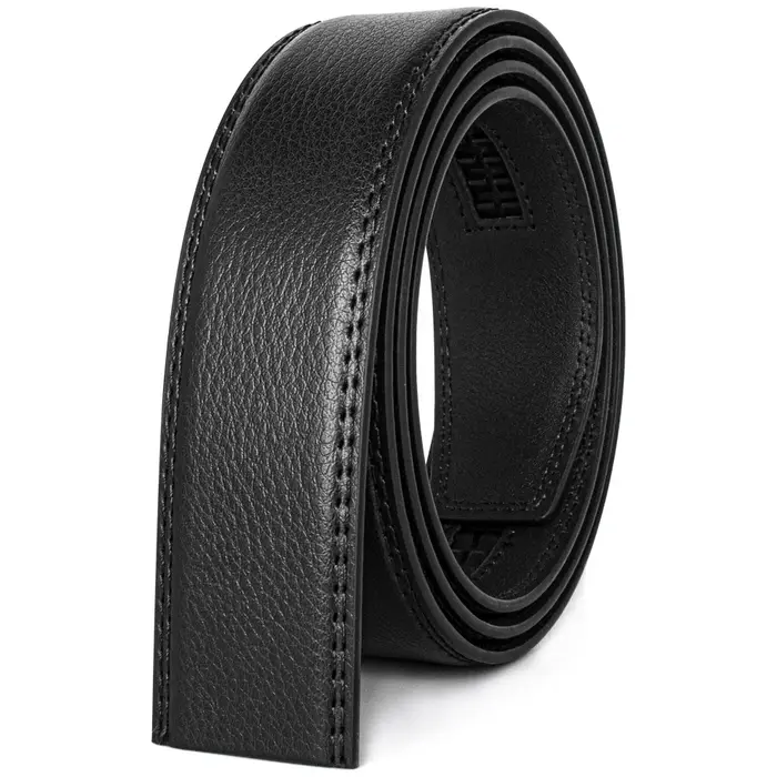 Ceinture de grande taille sans boucle pour boucle automatique, ceintures en cuir véritable sans bouc
