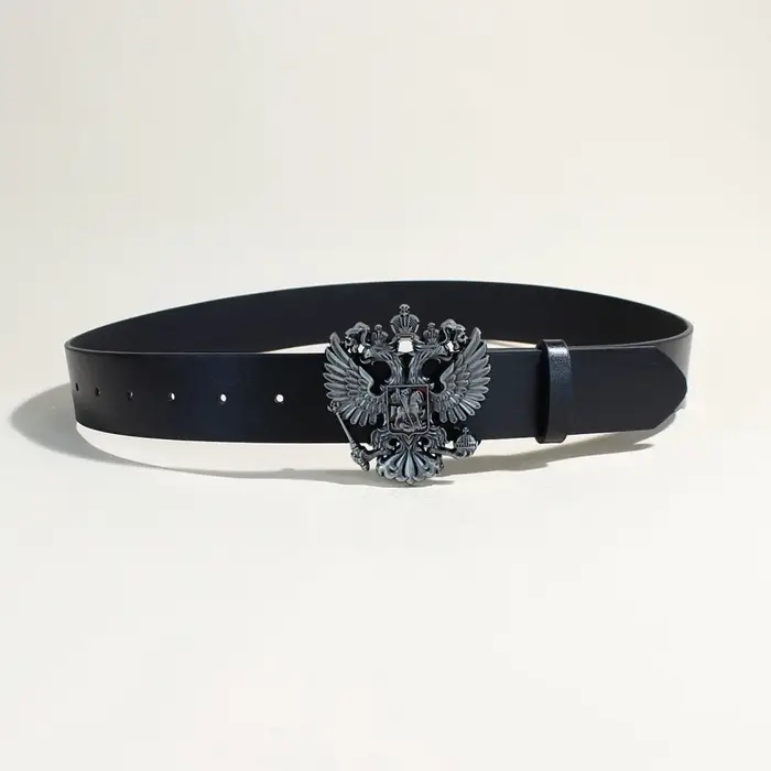 Ceinture en cuir PU de style punk noir avec clous métalliques