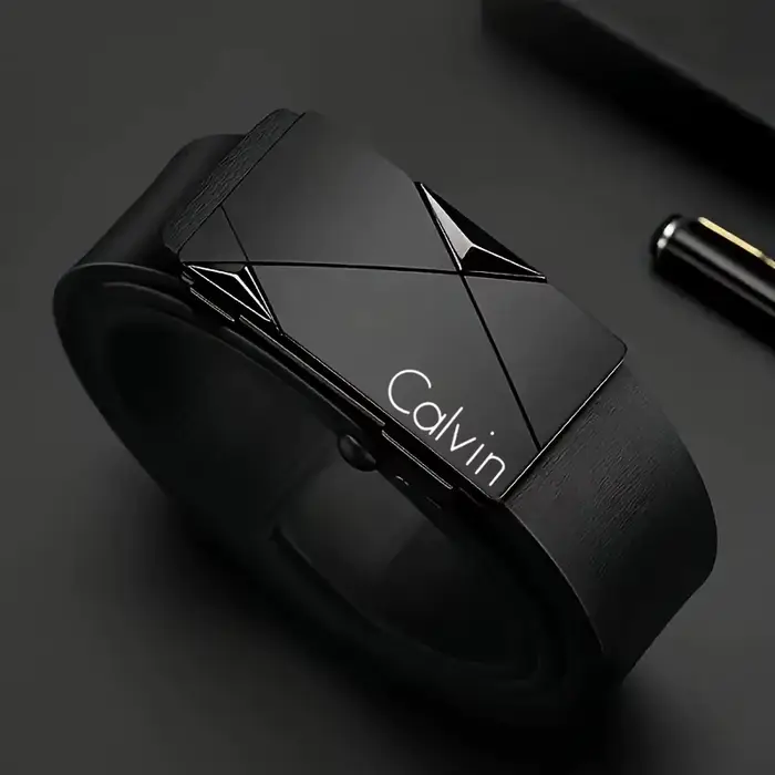 Ceinture élégante en cuir PU pour hommes – Ceintures à la mode pour la vie quotidienne, les loisirs,
