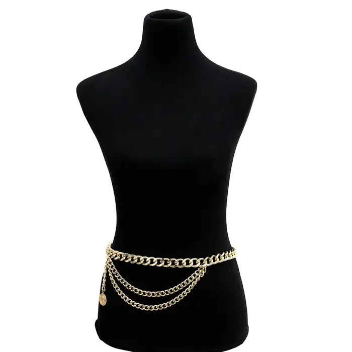 Gland or chaîne ceinture pour femmes robes marque de créateur de luxe Punk frange argent taille ceintures femme métal