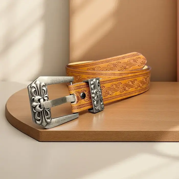 Ceinture tendance style rétro européen et américain à imprimé sculpté