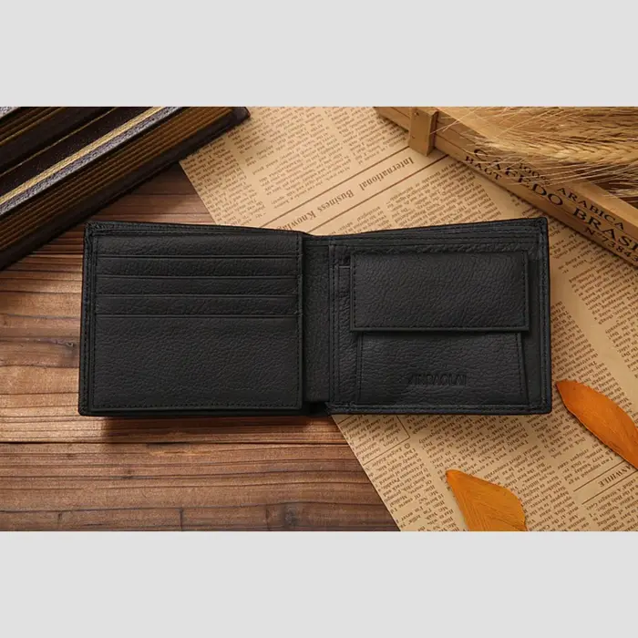 Portefeuille court en cuir décontracté pour homme