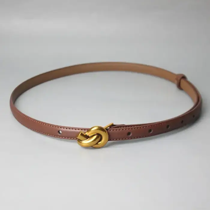 Ceintures à boucle de noeud de ceinture en cuir véritable de conception simple pour jeans habillés