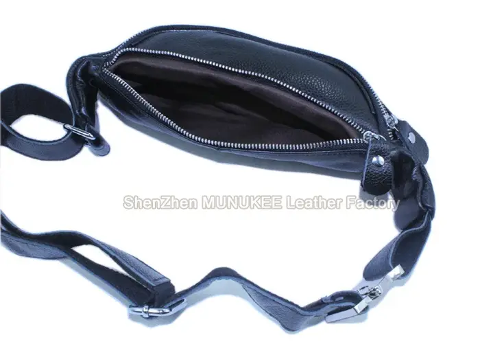 Sac de taille en cuir véritable pour hommes