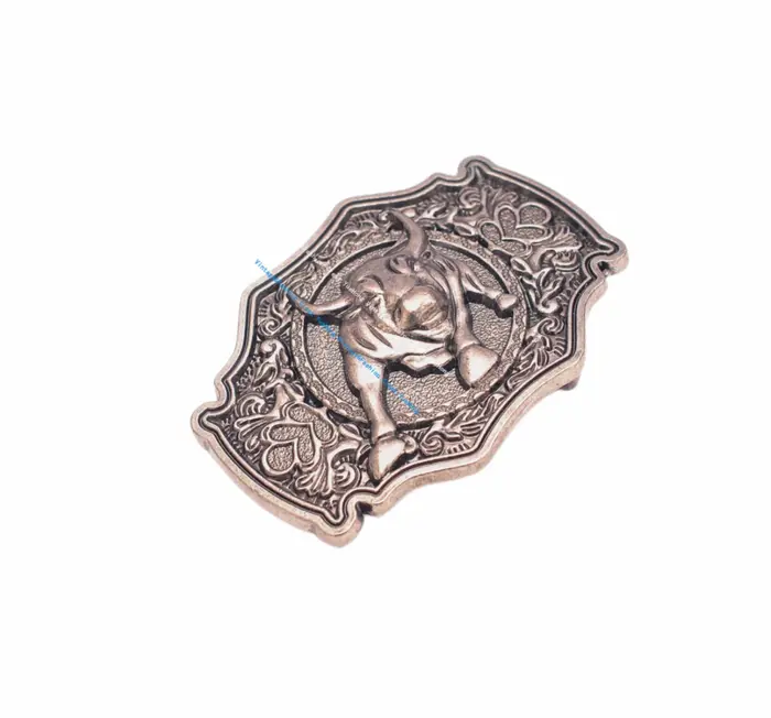Boucle de ceinture en métal plaqué laiton pour homme, accessoire de maroquinerie, style Cowboy occid