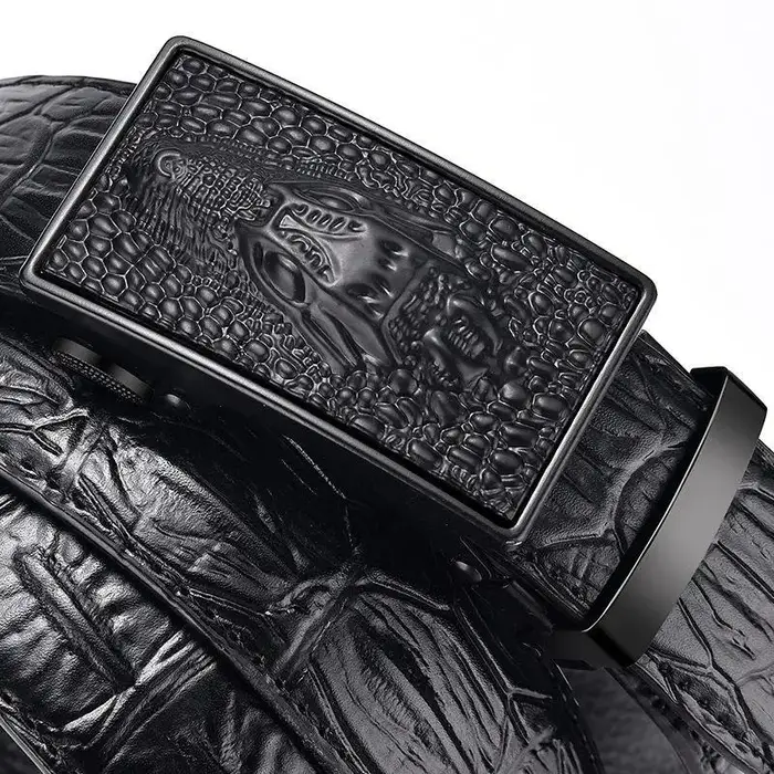 Ceinture en cuir véritable pour hommes, qualité supérieure, marque célèbre de luxe, boucle automatique, motif Crocodile, sangle ZD2137