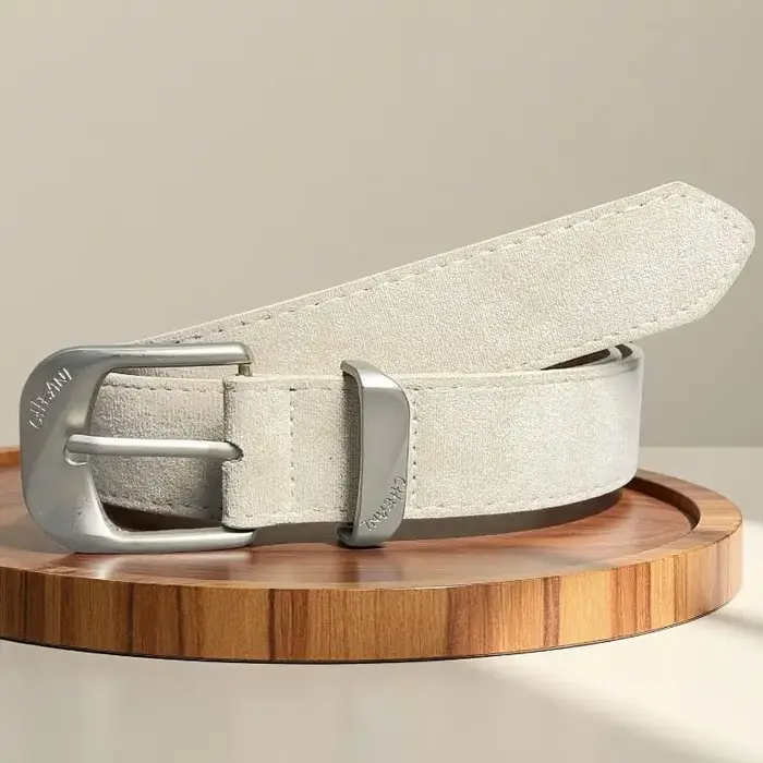 Maillard Styles rétro mode ceinture en daim avec boucle en métal