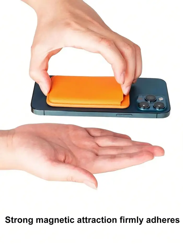 Porte-cartes en cuir, capable de contenir des cartes. Disponible en plusieurs couleurs. Convient aux téléphones magnétiques ou aux coques de téléphone.