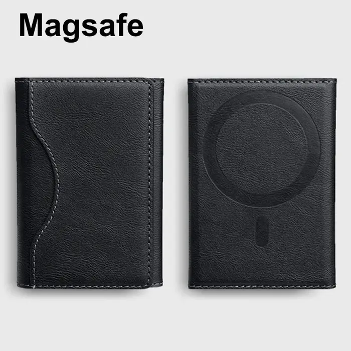 Magsafe porte-carte en cuir PU à trois volets