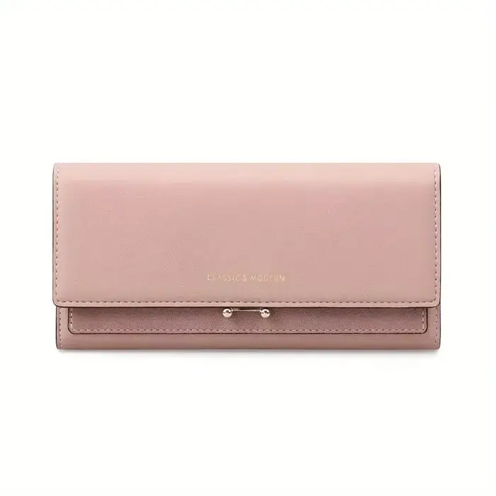 Portefeuille long en cuir PU pour femme