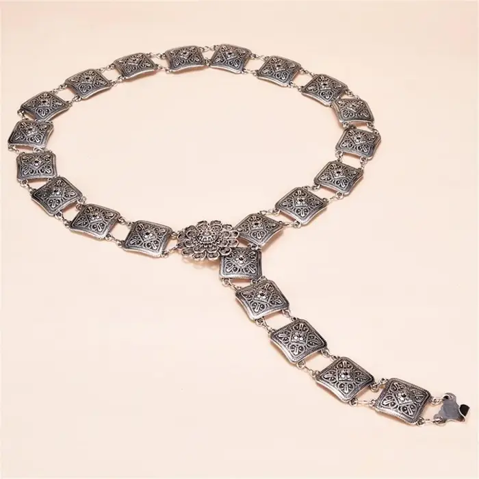Ceinture pour femme atmosphérique et élégante, chaîne en métal, ceinture de style décontracté et polyvalente (B,105 CENTÍMETROS)