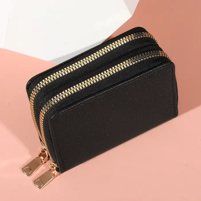 Porte-monnaie court zippé pour femme