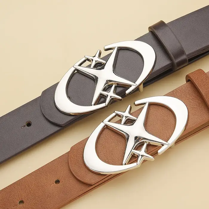 Ceinture Punk Star en Cuir PU pour Homme et Femme