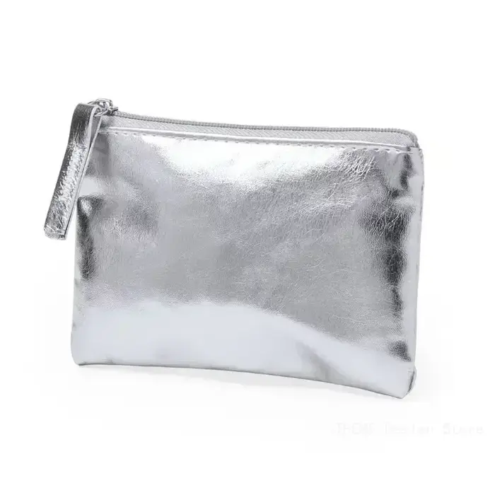 Argent or PU cuir porte-monnaie portefeuille Simple mode étanche sac à monnaie Portable porte-carte clé pièce écouteur pochette