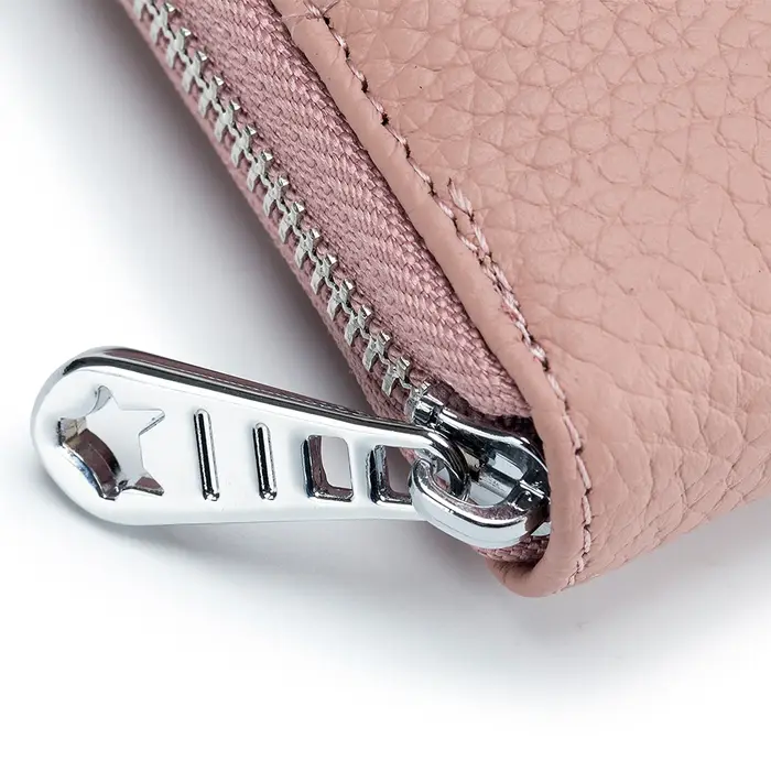Portefeuille long en cuir véritable pour femme