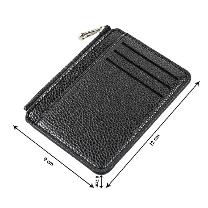 Portefeuille fin en cuir PU pour homme, porte-cartes, mini porte-monnaie à fermeture éclair, marque 