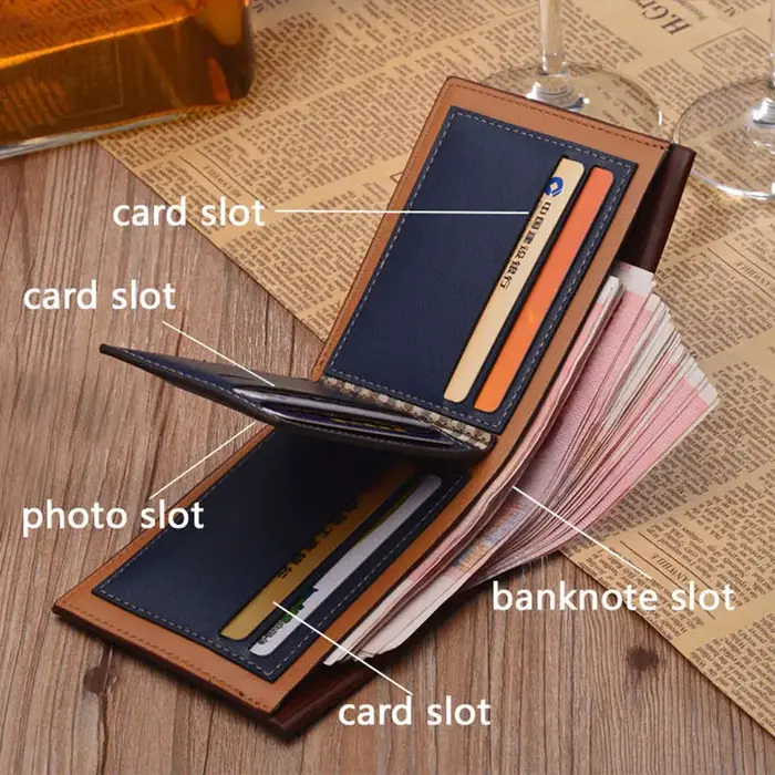 Nouveau luxe hommes portefeuille nom gratuit personnalisé Vintage marque short hair